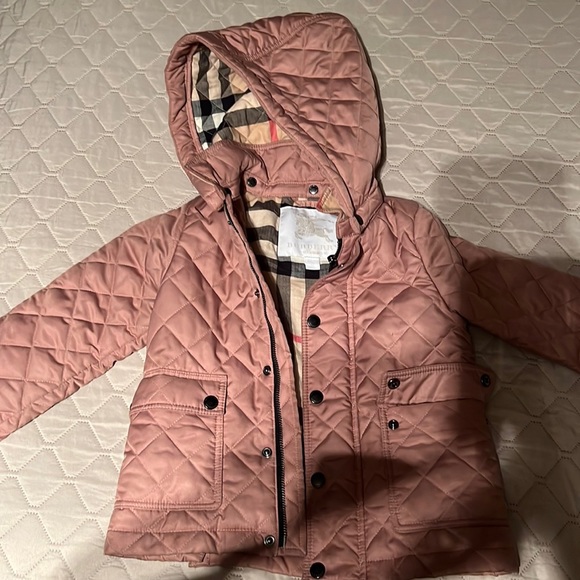 Toddler girl Burberry jacket dusty rose color size 3Y